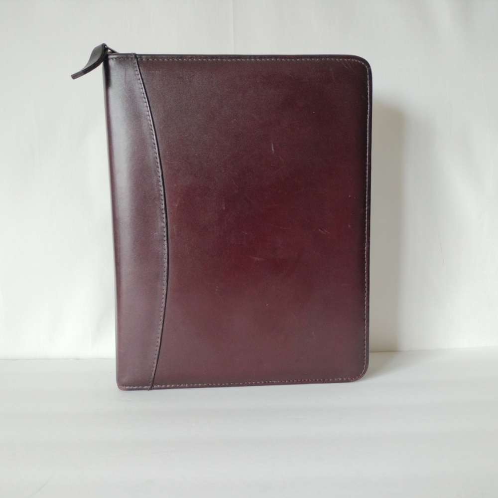 Franklin Covey Quest Burgundy Red Aniline Leather Classic Size 7 Ring Planner